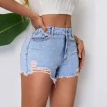 Womens Distressed Denim Shorts Elegant Fashionable Versatile Summer Casual Wear Wholesale Availa