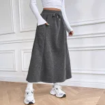 Casual Midi Skirt Elastic Waist Versatile Design Autumn Winter Style Wholesale Availability bulk