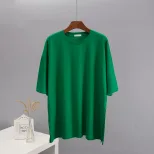 Womens Loose Fit Cotton Short Sleeve T Shirt Comfortable Round Neck Solid Color Summer Style Who