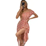 Floral Print Maxi Dress Elegant Fresh Sweet Style Perfect for Summer Events Wholesale Available