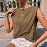 Womens Sleeveless Loose Tank Top Solid Color Casual Style Perfect for Summer Wear Wholesale Avai