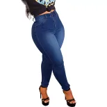 Womens Slim Fit Solid Color Denim Pants Casual Style Urban Fashion Perfect for Everyday Wear Rea