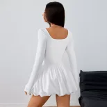 Womens White Bodycon Mini Dress High Waist Slim Fit Simple Design Spring Summer Fashion Wholesal