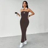 Strapless Bodycon Dress Backless Design Slim Fit Elegant Style Perfect for Parties and Events Re