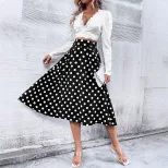 Elegant Long A Line Skirt for Women Ribbed Texture Slim Fit Sophisticated Style Perfect for Form