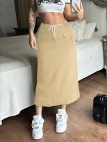 Elegant Solid Color Midi Skirt Versatile Chic Design Perfect for Casual or Formal Occasions Whol