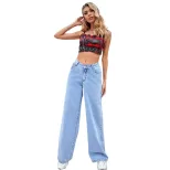 High Waisted Wide Leg Jeans for Women Fashionable Versatile Comfortable Casual Wear Ready to Shi