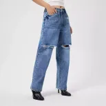 Womens Distressed Wide Leg Jeans Casual Fashion Trendy Style Comfortable Fit Perfect for Everyda