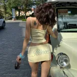 Summer Womens American Style Sexy Crop Top and Low Waist Printed Bodycon Skirt Set Trendy Comfortable Fashionabl
