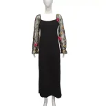 Elegant Womens Dress Heart Shaped Neckline Floral Embroidery Sheer Fabric Slim Fit Perfect for P