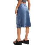 High Waisted Denim Skirt Slim Fit Casual Style Versatile Design Perfect for Everyday Wear Wholes