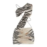 Summer Womens Dress Fashionable Asymmetrical Shoulder Tiger Stripe Print Bodycon Fit Perfect for