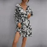 Fashionable Womens Long Sleeve Dress Slim Fit Elegant Design Spring and Autumn Wear Wholesale Av