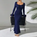 Elegant Long Sleeve Mermaid Dress Spring Summer Collection Party Wear Comfortable Fabric Wholesa