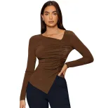 Elegant French Style Womens T Shirt Slim Fit Sophisticated Design Spring Summer Fashion Wholesal