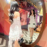 Off Shoulder Ruffled Long Sleeve Dress Sexy Pleated Elegant Autumn Fashion for Women Wholesale A
