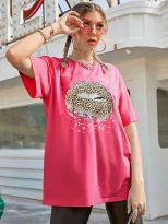 Fashionable Womens Short Sleeve T Shirt Round Neck Printed Design Casual Style Spring Summer Col