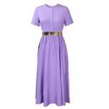 Summer Womens Dress Short Sleeve Waist Cinching Flared Skirt Casual or Party Wear Wholesale Avai
