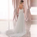 Elegant Mermaid Wedding Dress Deep V Neck Backless Sexy Design Perfect for Weddings and Evening