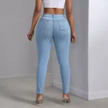 Skinny Ripped Jeans for Women Stylish Versatile Comfortable Fit Casual Wear Everyday Use Wholesa
