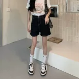 速卖通牛仔短裤女2023夏季新款宽松显瘦小个子辣妹休闲大码阔腿裤