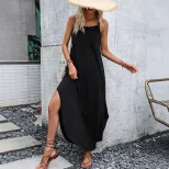 Casual Loose Solid Color Dress Sexy Comfortable Vacation Style Perfect for Summer Getaways Whole