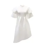 Plus Size Womens A Line Dress Solid Color Double High Neck Elegant Style Perfect for Evening Par
