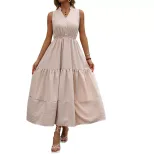 Summer Casual Dress Elegant Solid Color Slim Fit Suitable for Various Occasions Wholesale Availa