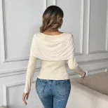 Long Sleeve T Shirt Soft Slim Fit Solid Color Lightweight Spring Fall Fashion Wholesale Availabl