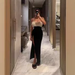 Off Shoulder Fur Trimmed Bodycon Dress Sexy Chic Autumn Style Perfect for Parties and Night Out