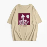 Womens Summer Graphic T Shirt Loose Fit Round Neck Cotton Fabric Casual Wear Versatile Style Who