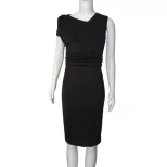 Ruffled Sleeve Bodycon Dress Pencil Fit Pleated Detail Elegant Style Perfect for Evening Events