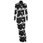 Fashionable Floral Print High Neck Long Sleeve Bodycon Dress for Women Spring Collection Wholesa