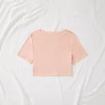Casual Cropped T Shirt Letter Print Stylish Comfortable Fabric Trendy Everyday Wear Wholesale Av