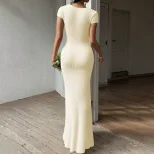 Elegant Mermaid Long Dress French Style Sexy Design Formal Occasion Wholesale Available OEM ODM