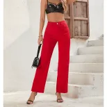 High Waisted Straight Leg Jeans Fashionable Design Casual Style Suitable for Everyday Wear Whole