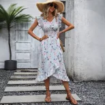 Floral Print Dress Fresh and Sweet Design Perfect for Spring Summer Occasions Wholesale Availabl