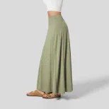Fashionable Womens Maxi Skirt Loose Fit Knitted Color Block Design Elegant Draping Casual Wear R