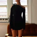 Off Shoulder Mini Dress Chic Style Bodycon Fit Spring Summer Fashion Wholesale Available ready t
