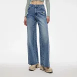 Wide Leg Vintage Denim Trousers Womens Autumn Fashion Casual Wear Wholesale Available OEM ODM se