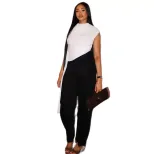 Womens Asymmetrical Sleeveless T Shirt Solid Color Slim Fit Tie Detail Casual Summer Top Wholesa