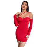 Womens Bodycon Mini Dress Sexy Spaghetti Strap European and American Style Nightclub Party Wear