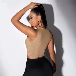 Womens Slim Fit Sleeveless Tank Top Solid Color Versatile Design Summer Style Wholesale Availabl
