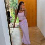 Bodycon Backless Dress Sheer Mesh Fabric Summer Party Wear Available in Yellow Pink Purple Sizes S M L
