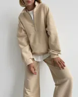 Womens Casual Zip Up Hoodie and Sweatpants Set Loose Fit Cotton Fabric Stylish Design Perfect fo