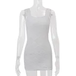 Fashionable Sexy Bodycon Dress with Bow Straps Square Neck Slim Fit Winter Collection Perfect fo