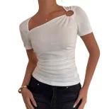Slim Fit Short Sleeve T Shirt Solid Color Casual Style Summer Wear Wholesale Available private l