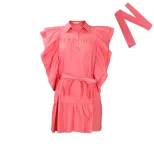 Plus Size Womens A Line Dress Fashion Lapel Collar Flutter Sleeves Comfortable Fabric Casual or