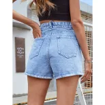 Loose Fit Denim Shorts Slimming Design Casual Style Versatile for Summer Wholesale Available