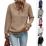 Autumn Long Sleeve Cardigan Solid Color Button Detail Lightweight Casual Wear Versatile Layering